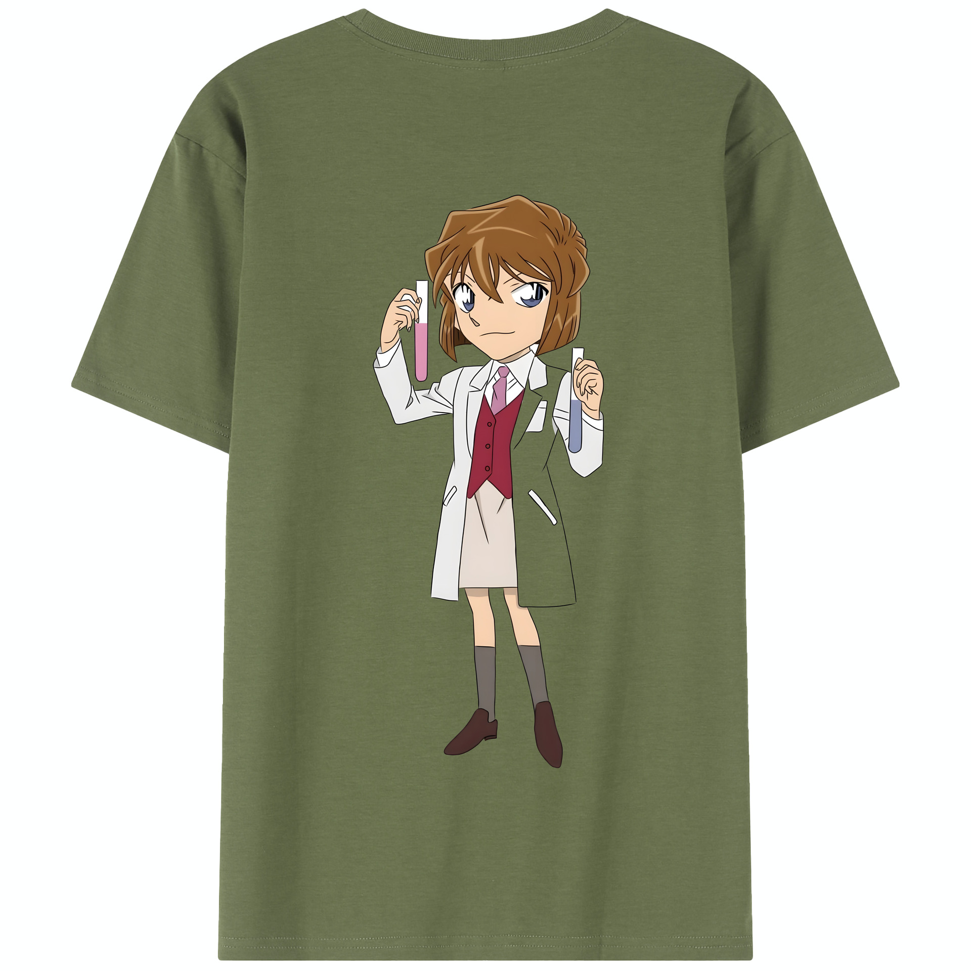 （画像用） 名探偵コナン 灰原 哀 はいばら あい Detective Conan Anita Hailey、Vi Graythorn Haibara Ai 綿100％半袖Tシャツ（背面プリント）
